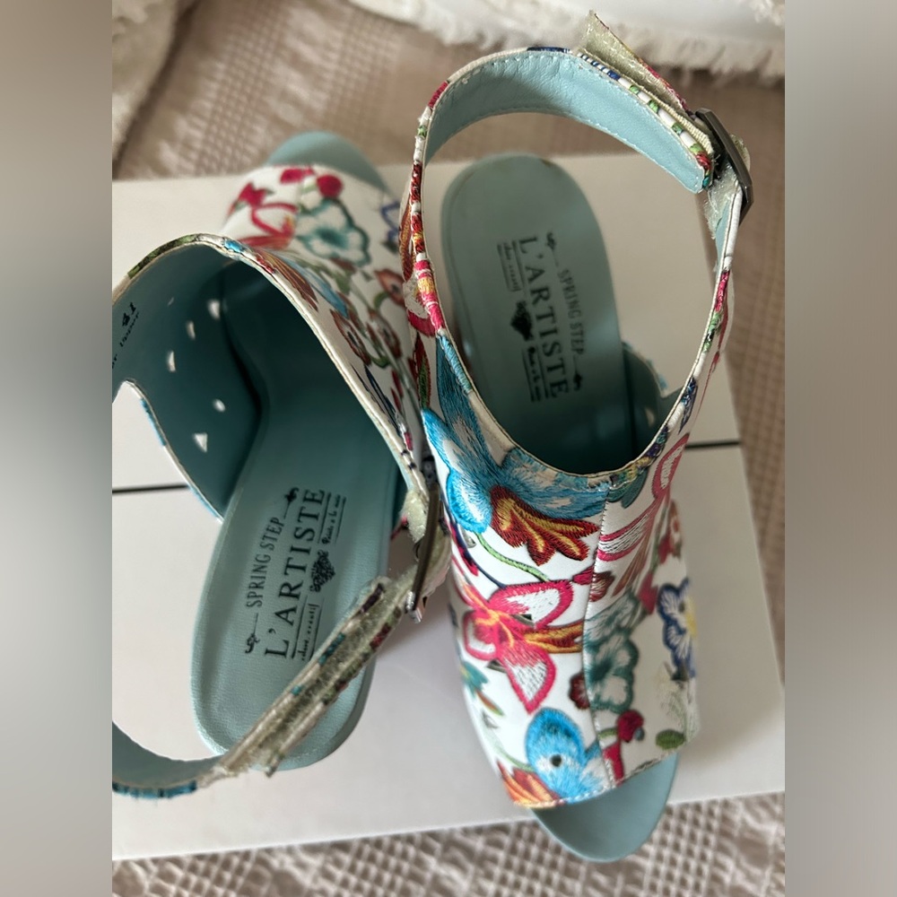 HP!! ππNew L'artiste Spring Step floral slingback open toe booties heels - Picture 5 of 8